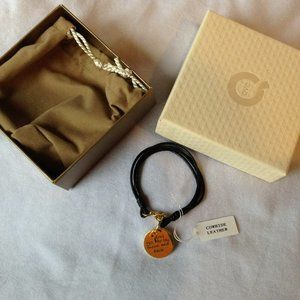 Stainless Steel "I LOVE You to the Moon & Back" Cowhide Leather Bracelet